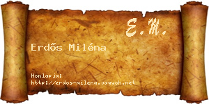 Erdős Miléna névjegykártya